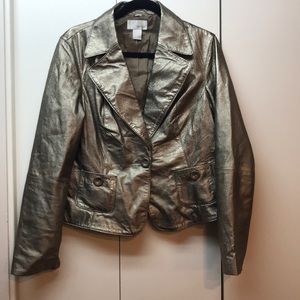 Metallic leather jacket